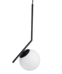 GLOBOSTAR® MONROE 00959 Μοντέρνο Κρεμαστό Φωτιστικό Οροφής με Ντουί 1 x E27 AC 220-240V IP20 - Μαύρο & Λευκό - Μ15 x Π15 x Υ49cm