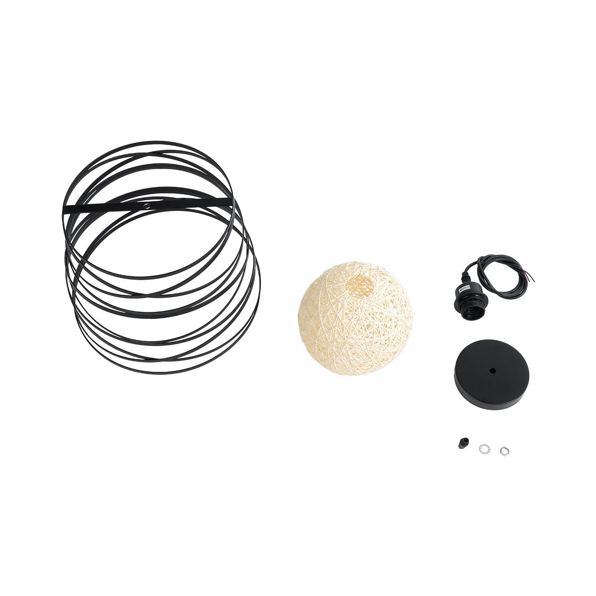 GLOBOSTAR® CARTER 00961 Μοντέρνο Κρεμαστό Φωτιστικό Οροφής με Ντουί 1 x E27 AC 220-240V IP20 - Μαύρο & Μπεζ - Μ32 x Π32 x Υ25cm - Image 10