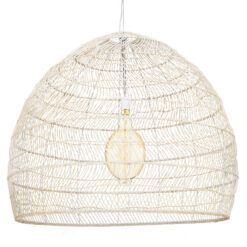 GLOBOSTAR® MALIBU 00965 Boho Κρεμαστό Φωτιστικό Οροφής με Ντουί 1 x E27 AC 220-240V IP20 - Μπεζ - Μ100 x Π100 x Y86cm