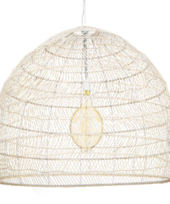 GLOBOSTAR® MALIBU 00965 Boho Κρεμαστό Φωτιστικό Οροφής με Ντουί 1 x E27 AC 220-240V IP20 - Μπεζ - Μ100 x Π100 x Y86cm