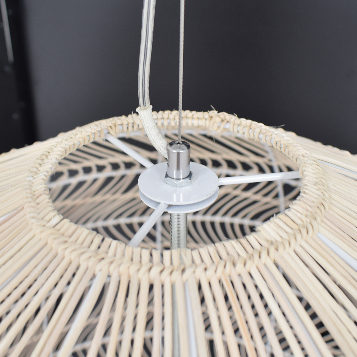 GLOBOSTAR® MALIBU 00965 Boho Κρεμαστό Φωτιστικό Οροφής με Ντουί 1 x E27 AC 220-240V IP20 - Μπεζ - Μ100 x Π100 x Y86cm - Image 6