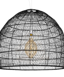 GLOBOSTAR® MALIBU 00966 Boho Κρεμαστό Φωτιστικό Οροφής με Ντουί 1 x E27 AC 220-240V IP20 - Μαύρο - Μ100 x Π100 x Y86cm