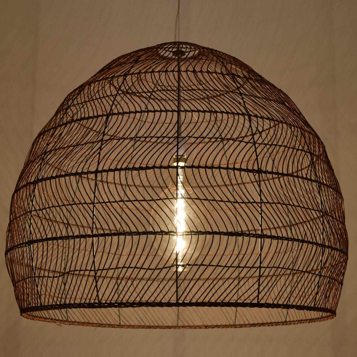 GLOBOSTAR® MALIBU 00967 Boho Κρεμαστό Φωτιστικό Οροφής με Ντουί 1 x E27 AC 220-240V IP20 - Καφέ - Μ100 x Π100 x Y86cm - Image 2