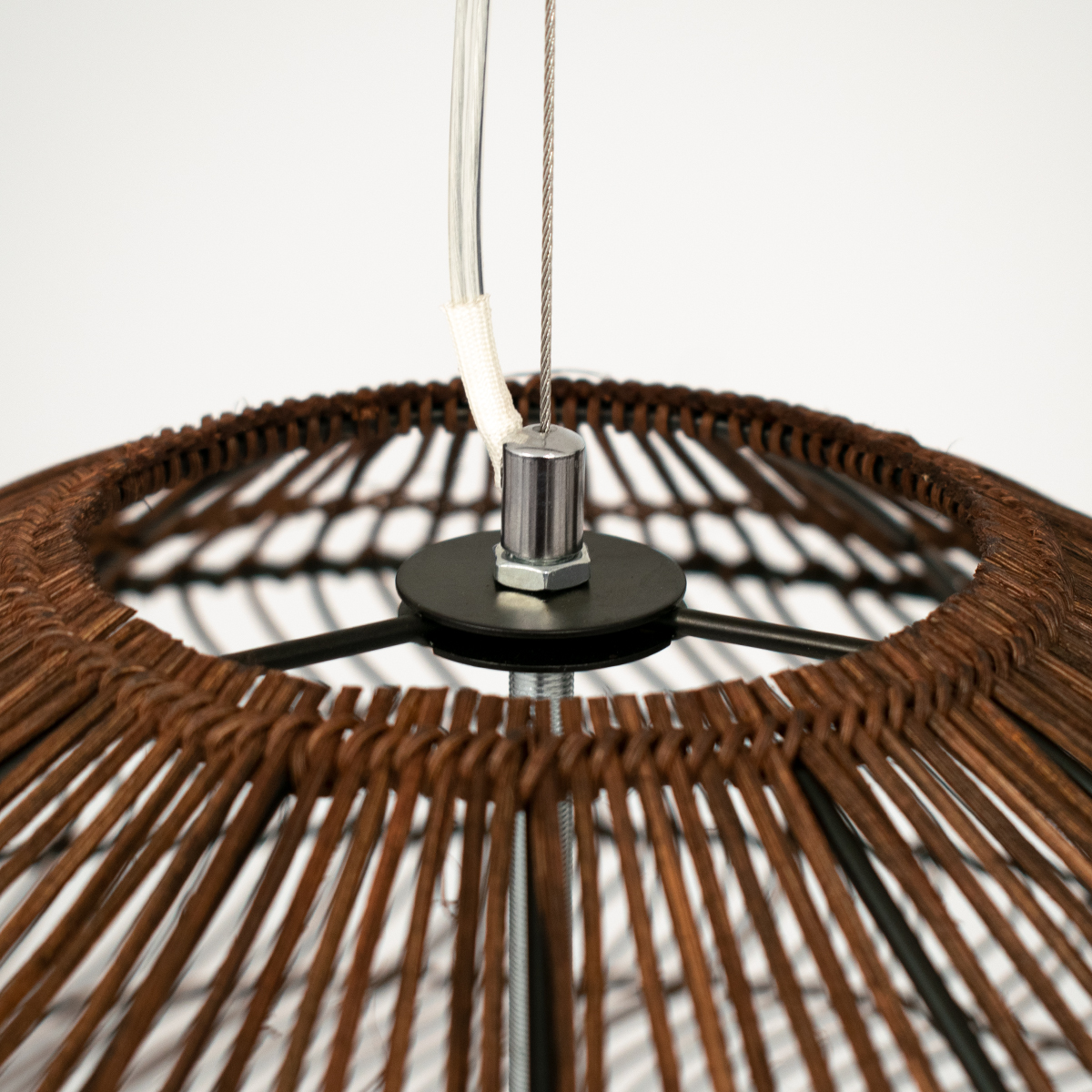GLOBOSTAR® MALIBU 00967 Boho Κρεμαστό Φωτιστικό Οροφής με Ντουί 1 x E27 AC 220-240V IP20 - Καφέ - Μ100 x Π100 x Y86cm - Image 6
