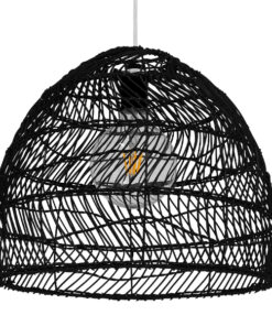 GLOBOSTAR® MALIBU 00969 Boho Κρεμαστό Φωτιστικό Οροφής με Ντουί 1 x E27 AC 220-240V IP20 - Μαύρο - Μ40 x Π40 x Υ35cm
