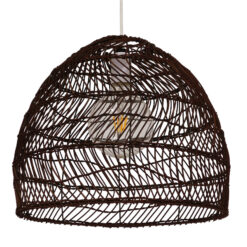 GLOBOSTAR® MALIBU 00970 Boho Κρεμαστό Φωτιστικό Οροφής με Ντουί 1 x E27 AC 220-240V IP20 - Καφέ - Μ40 x Π40 x Υ35cm