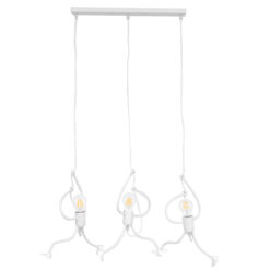GLOBOSTAR® LITTLE MAN 00981 Μοντέρνο Κρεμαστό Φωτιστικό Οροφής με Ντουί 3 x E27 AC 220-240V IP20 - Λευκό - Μ70 x Π10 x Υ105cm