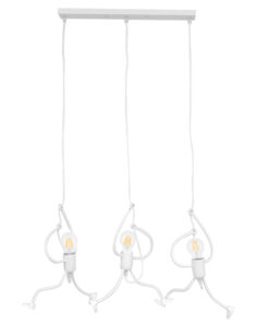 GLOBOSTAR® LITTLE MAN 00981 Μοντέρνο Κρεμαστό Φωτιστικό Οροφής με Ντουί 3 x E27 AC 220-240V IP20 - Λευκό - Μ70 x Π10 x Υ105cm