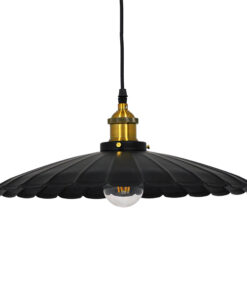 GLOBOSTAR® MARGI 00982 Vintage Κρεμαστό Φωτιστικό Οροφής με Ντουί 1 x E27 AC 220-240V IP20 - Μαύρο & Χρυσό - Μ40 x Π40 x Y15cm
