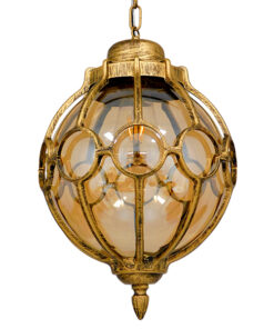 GLOBOSTAR® ETOILE 00987 Vintage Κρεμαστό Φωτιστικό Οροφής με Ντουί 1 x E27 AC 220-240V IP20 - Μπρούτζινο Εφέ Σκουριάς & Μελί - Μ28 x Π28 x Y38cm