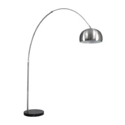 GLOBOSTAR® PRAGUE 00990 Μοντέρνο Επιδαπέδιο Φωτιστικό με Ντουί 1 x E27 AC 220-240V IP20 - Νίκελ Βούρτσας - Μ210 x Π45 x Υ220cm
