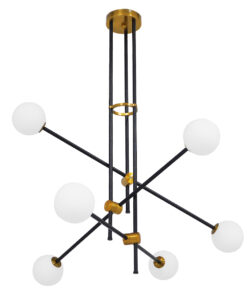 GLOBOSTAR® VELVET 00994 Μοντέρνο Κρεμαστό Φωτιστικό Οροφής με Ντουί 6 x G9 AC 220-240V IP20 - Πολύχρωμο - Μ80 x Π80 x Υ85cm
