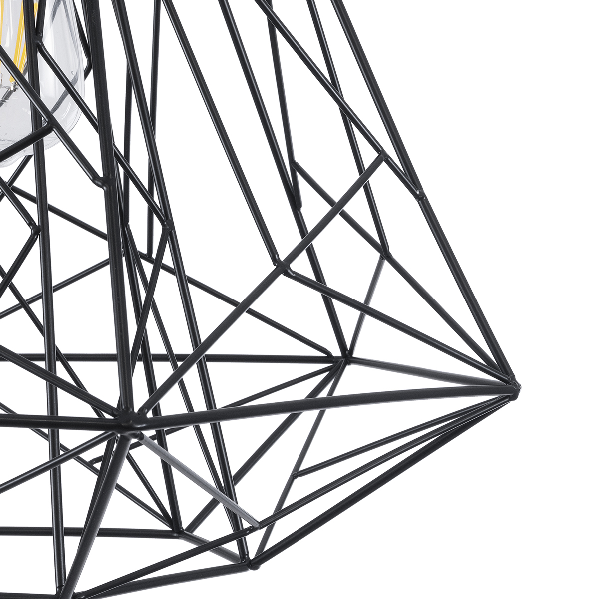 GLOBOSTAR® GRID 01022 Vintage Κρεμαστό Φωτιστικό Οροφής με Ντουί 1 x E27 AC 220-240V IP20 - Μαύρο - Μ40 x Π40 x Υ33cm - Image 9