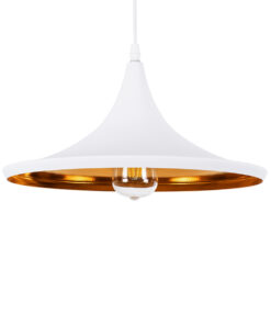 GLOBOSTAR® SHANGHAI 01026-B Μοντέρνο Κρεμαστό Φωτιστικό Οροφής με Ντουί 1 x E27 AC 220-240V IP20 - Λευκό & Χρυσό - Μ37 x Π37 x Υ17cm