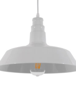 GLOBOSTAR® RAY 01043 Vintage Κρεμαστό Φωτιστικό Οροφής με Ντουί 1 x E27 AC 220-240V IP20 - Λευκό - Μ36 x Π36 x Υ25cm