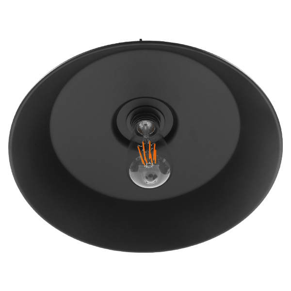 GLOBOSTAR® RAY 01049 Vintage Κρεμαστό Φωτιστικό Οροφής με Ντουί 1 x E27 AC 220-240V IP20 - Μαύρο - Μ36 x Π36 x Υ25cm - Image 6