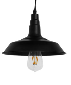 GLOBOSTAR® RAY 01050 Vintage Κρεμαστό Φωτιστικό Οροφής με Ντουί 1 x E27 AC 220-240V IP20 - Μαύρο - Μ26 x Π26 x Υ25cm