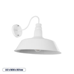 GLOBOSTAR® SORD 01051 Vintage Φωτιστικό Τοίχου - Απλίκα με Ντουί 1 x E27 AC 220-240V IP20 - Λευκό - Μ36 x Π42 x Υ32cm