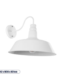 GLOBOSTAR® SORD 01051 Vintage Φωτιστικό Τοίχου - Απλίκα με Ντουί 1 x E27 AC 220-240V IP20 - Λευκό - Μ36 x Π42 x Υ32cm