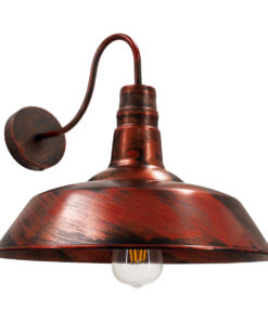 GLOBOSTAR® RAY 01052 Vintage Φωτιστικό Τοίχου - Απλίκα με Ντουί 1 x E27 AC 220-240V IP20 - Χάλκινο Εφέ Σκουριάς - Μ36 x Π42 x Υ32cm