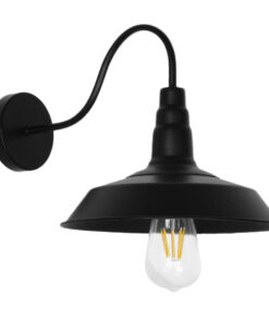 GLOBOSTAR® RAY 01065 Vintage Φωτιστικό Τοίχου - Απλίκα με Ντουί 1 x E27 AC 220-240V IP20 - Μαύρο - Μ26 x Π37 x Υ32cm