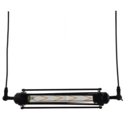 GLOBOSTAR® TUBING 01085 Vintage Κρεμαστό Φωτιστικό Οροφής με Ντουί 1 x E27 AC 220-240V IP20 - Μαύρο - Μ43 x Π11 x Υ11cm
