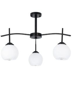 GLOBOSTAR® LUNA 01087 Μοντέρνο Φωτιστικό Οροφής με Ντουί 3 x E27 AC 220-240V IP20 - Λευκό & Μαύρο - Μ45 x Π45 x Υ40cm