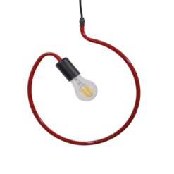 GLOBOSTAR® LIBBY 01095-1 Παιδικό Κρεμαστό Φωτιστικό Οροφής με Ντουί 1 x E27 AC 220-240V IP20 - Κόκκινο - Μ28 x Π28 x Υ16cm