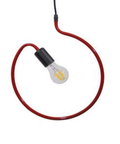 GLOBOSTAR® LIBBY 01095-1 Παιδικό Κρεμαστό Φωτιστικό Οροφής με Ντουί 1 x E27 AC 220-240V IP20 - Κόκκινο - Μ28 x Π28 x Υ16cm