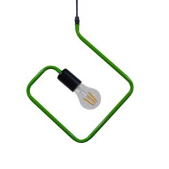GLOBOSTAR® LIBBY 01096-1 Παιδικό Κρεμαστό Φωτιστικό Οροφής με Ντουί 1 x E27 AC 220-240V IP20 - Πράσινο & Μαύρο - Μ31 x Π31 x Υ16cm