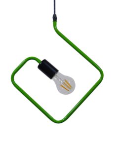 GLOBOSTAR® LIBBY 01096-1 Παιδικό Κρεμαστό Φωτιστικό Οροφής με Ντουί 1 x E27 AC 220-240V IP20 - Πράσινο & Μαύρο - Μ31 x Π31 x Υ16cm