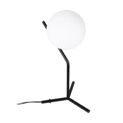 GLOBOSTAR® ELFIS 01100 Μοντέρνο Επιτραπέζιο Φωτιστικό Πορτατίφ με Ντουί 1 x E27 AC 220-240V IP20 - Μαύρο & Λευκό - Μ22 x Π27 x Υ41cm