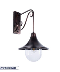 GLOBOSTAR® ANNIEL 01124 Vintage Φωτιστικό Τοίχου - Απλίκα με Ντουί 1 x E27 AC 220-240V IP20 - Χάλκινο - Μ27 x Π40 x Υ56cm