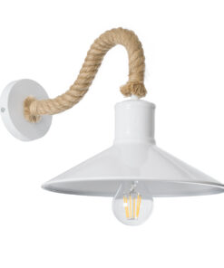 GLOBOSTAR® VINSA 01130 Boho Φωτιστικό Τοίχου - Απλίκα με Ντουί 1 x E27 AC 220-240V IP20 - Λευκό & Μπεζ - Μ37.5 x Π26.7 x Υ25cm
