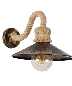 GLOBOSTAR® BRASSO 01132 Vintage Φωτιστικό Τοίχου - Απλίκα με Ντουί 1 x E27 AC 220-240V IP20 - Μπεζ & Χάλκινο Εφέ Σκουριάς - Μ38 x Π26.7 x Υ22cm