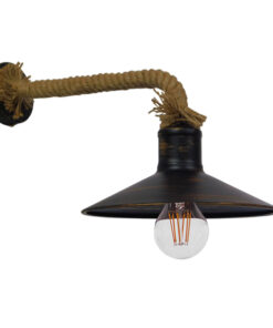 GLOBOSTAR® VINSA 01136 Boho Φωτιστικό Τοίχου - Απλίκα με Ντουί 1 x E27 AC 220-240V IP20 - Χάλκινο & Μπεζ - Μ50 x Π27 x Υ25cm