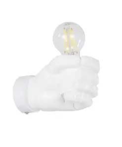 GLOBOSTAR® FIST 01137 Μοντέρνο Φωτιστικό Τοίχου - Απλίκα με Ντουί 1 x E27 AC 220-240V IP20 - Λευκό - Μ15 x Π10 x Υ10cm