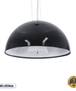 GLOBOSTAR® SERENIA 01151 Μοντέρνο Κρεμαστό Φωτιστικό Οροφής με Ντουί 1 x E27 AC 220-240V IP20 - Μαύρο & Λευκό - Μ40 x Π40 x Υ20cm