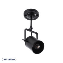 GLOBOSTAR® HOLLYWOOD 01153 Vintage Φωτιστικό Οροφής με Ντουί 1 x E27 AC 220-240V IP20 - Μαύρο - Μ8.5 x Π8.5 x Υ35cm
