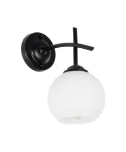 GLOBOSTAR® ISEN 01157 Μοντέρνο Φωτιστικό Τοίχου - Απλίκα με Ντουί 1 x E27 AC 220-240V IP20 - Μαύρο & Λευκό - Μ24 x Π15 x Υ27cm