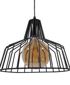 GLOBOSTAR® TERE 01165 Vintage Κρεμαστό Φωτιστικό Οροφής με Ντουί 1 x E27 AC 220-240V IP20 - Μαύρο - Μ30 x Π30 x Υ25cm