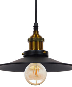 GLOBOSTAR® CARAVEL 01167 Vintage Κρεμαστό Φωτιστικό Οροφής με Ντουί 1 x E27 AC 220-240V IP20 - Μαύρο & Χρυσό - Μ22 x Π22 x Υ13cm