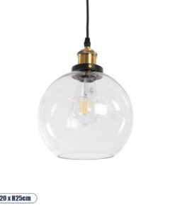 GLOBOSTAR® WICKHAM 01170 Vintage Κρεμαστό Φωτιστικό Οροφής με Ντουί 1 x E27 AC 220-240V IP20 - Πολύχρωμο - Μ20 x Π20 x Y25cm