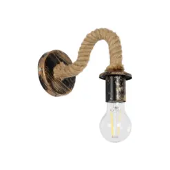 GLOBOSTAR® DAKER 01184 Vintage Φωτιστικό Τοίχου - Απλίκα με Ντουί 1 x E27 AC 220-240V IP20 - Χάλκινο Εφέ Σκουριάς & Μπεζ - Μ21 x Π12 x Υ16cm