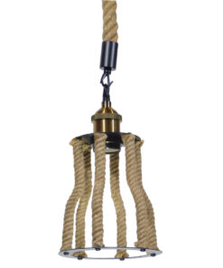 GLOBOSTAR® LANTERN 01186 Vintage Κρεμαστό Φωτιστικό Οροφής με Ντουί 1 x E27 AC 220-240V IP20 - Μπεζ & Μαύρο - Μ15 x Π15 x Υ24cm