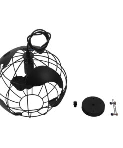 GLOBOSTAR® EARTH 01205 Vintage Κρεμαστό Φωτιστικό Οροφής με Ντουί 1 x E27 AC 220-240V IP20 – Μαύρο – Μ30 x Π30 x Υ30cm