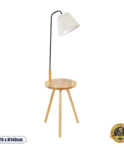 GLOBOSTAR® TIFFANY 01206 Μοντέρνο Επιδαπέδιο Φωτιστικό με Ντουί 1 x E27 AC 220-240V IP20 - Μπεζ & Λευκό - Μ28 x Π28 x Υ140cm