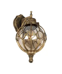 GLOBOSTAR® ETOILE 01227 Vintage Φωτιστικό Τοίχου - Απλίκα με Ντουί 1 x E27 AC 220-240V IP20 - Μπρούτζινο & Μελί - Μ19 x Π21 x Υ34cm