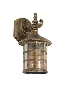 GLOBOSTAR® PHAROS 01228 Vintage Φωτιστικό Τοίχου - Απλίκα με Ντουί 1 x E27 AC 220-240V IP20 - Μπρούτζινο Εφέ Σκουριάς - Μ17 x Π19 x Υ29cm