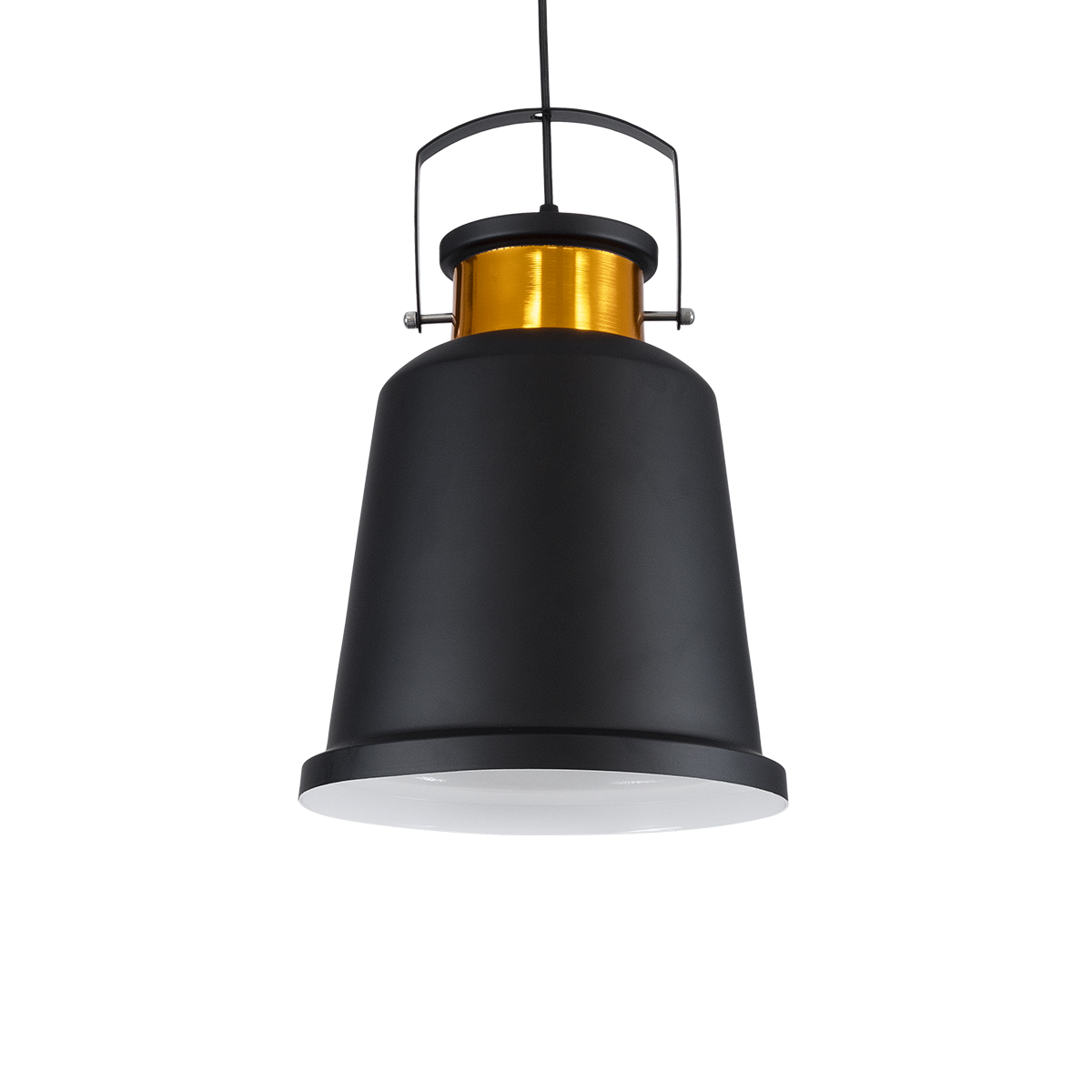 GLOBOSTAR® NUNZIATA 01236 Vintage Κρεμαστό Φωτιστικό Οροφής με Ντουί 1 x E27 AC 220-240V IP20 - Μαύρο & Χρυσό - Μ26 x Π26 x Υ40cm - Image 2